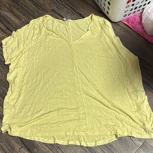 Yellow V-Neck Women's Top